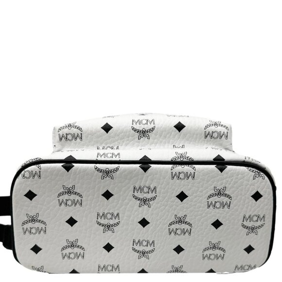 MCM  Stark Visetos Canvas Backpack White main image 11